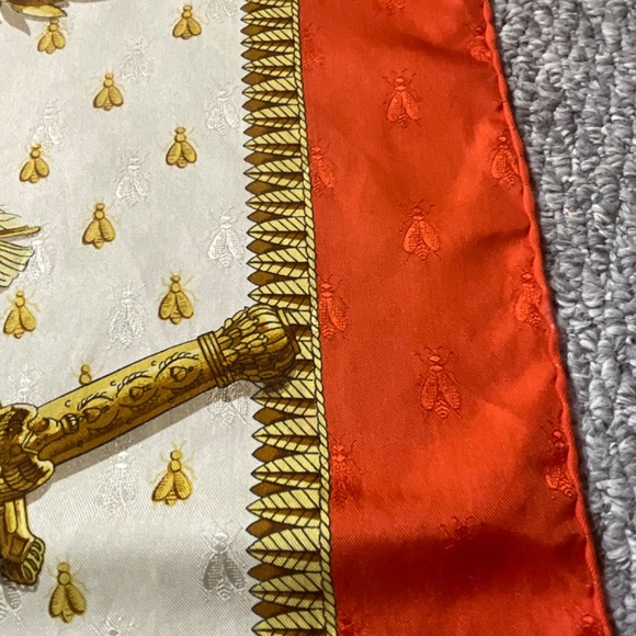 •Hermes Vintage Jacquard Scarf RARE Napoleon Ledoux Hand Rolled Hem 35”x34” - Picture 11 of 15